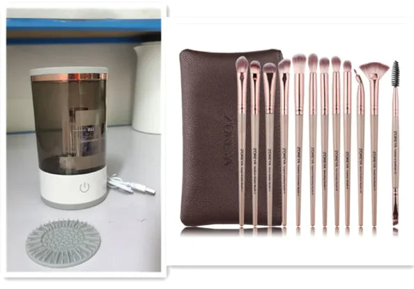 Electric Makeup Brush Cleaner with USB Charging WEM Support (www.WEM.support)