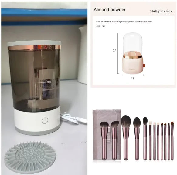 Electric Makeup Brush Cleaner with USB Charging WEM Support (www.WEM.support)