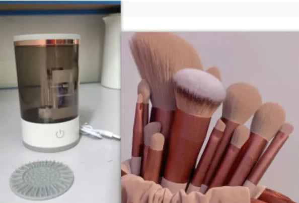 Electric Makeup Brush Cleaner with USB Charging WEM Support (www.WEM.support)