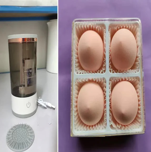 Electric Makeup Brush Cleaner with USB Charging WEM Support (www.WEM.support)