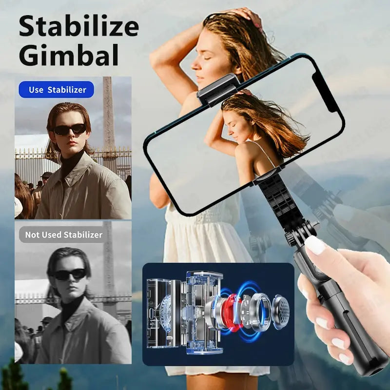 Gimbal Stabilizer Selfie Stick Tripod WEM Support (www.WEM.support)