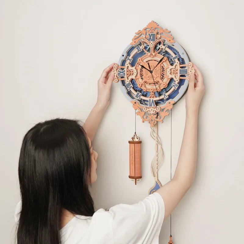 DIY Hand-assembled Creative Three-dimensional Jigsaw Puzzle Wall Clock WEM Support (www.WEM.support)