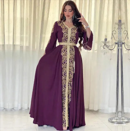 Dubai-Style Embroidered Applique Dress – Elegant and Sophisticated WEM Support (www.WEM.support)