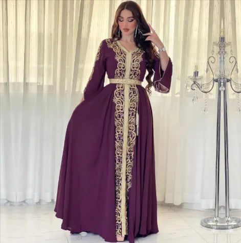 Dubai-Style Embroidered Applique Dress – Elegant and Sophisticated WEM Support (www.WEM.support)
