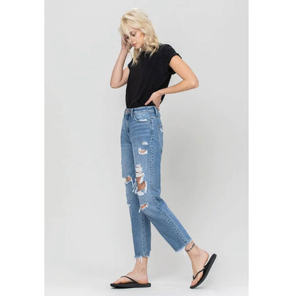 Distressed Mom Jeans WEM Support (www.WEM.support)