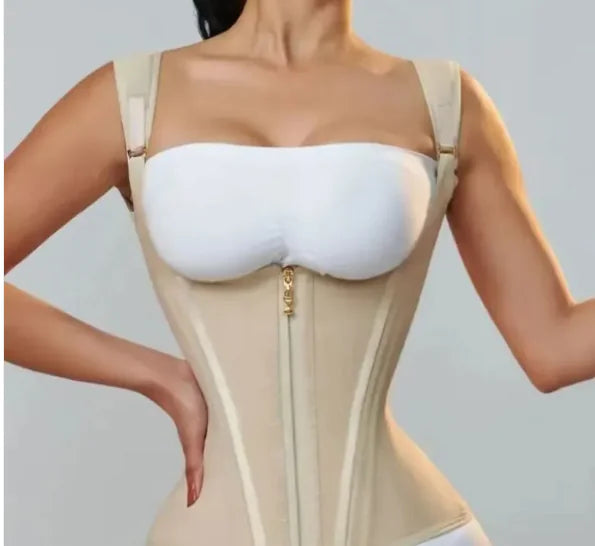 Elastic Mesh Slimming Corset with Zipper WEM Support (www.WEM.support)