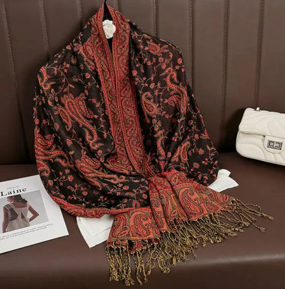 Cashmere Shawl Women's Printed Warm Scarf WEM Support (www.WEM.support)