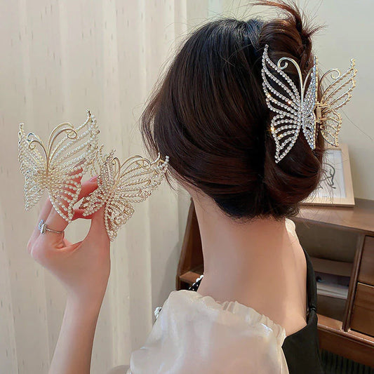 Pearl Butterfly Hair Clip WEM Support (www.WEM.support)