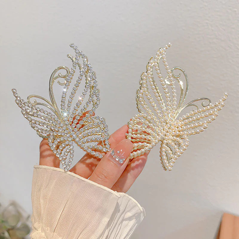 Pearl Butterfly Hair Clip WEM Support (www.WEM.support)
