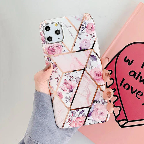 Geometric Pink Flower Case WEM Support (www.WEM.support)