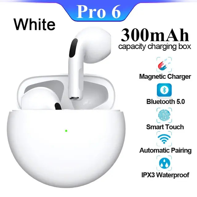 Pro 6 TWS Wireless Earphones WEM Support (www.WEM.support)