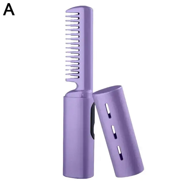 Portable 2-In-1 Hair Straightener Comb WEM Support (www.WEM.support)