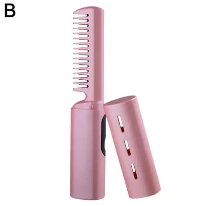 Portable 2-In-1 Hair Straightener Comb WEM Support (www.WEM.support)