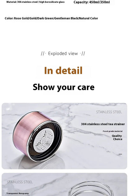 Double-Layer Glass Tea Cup WEM Support (www.WEM.support)