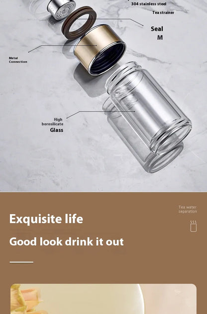 Double-Layer Glass Tea Cup WEM Support (www.WEM.support)