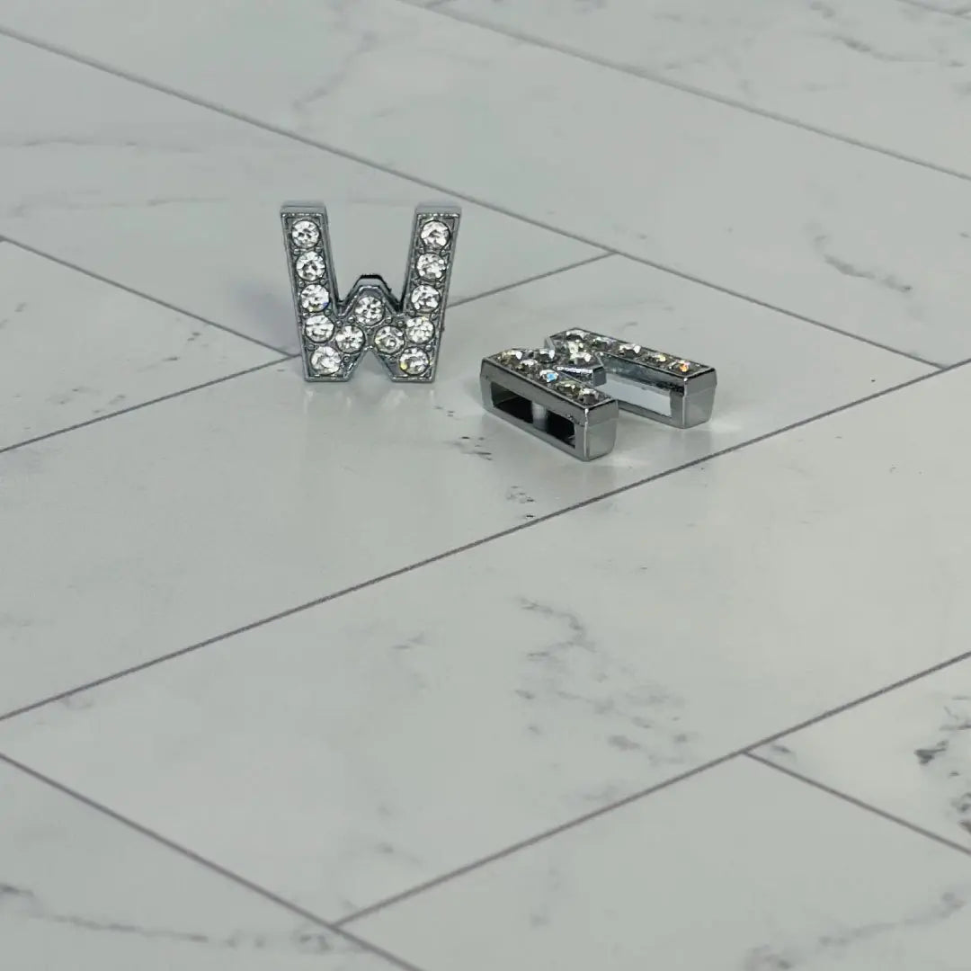 Pavé Letters -Silver Charms WEM Support (www.WEM.support)