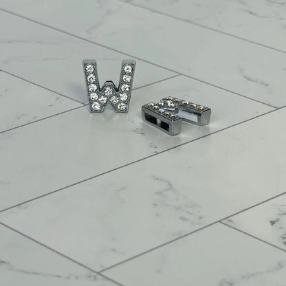 Pavé Letters -Silver Charms WEM Support (www.WEM.support)