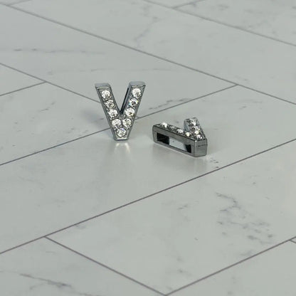 Pavé Letters -Silver Charms WEM Support (www.WEM.support)
