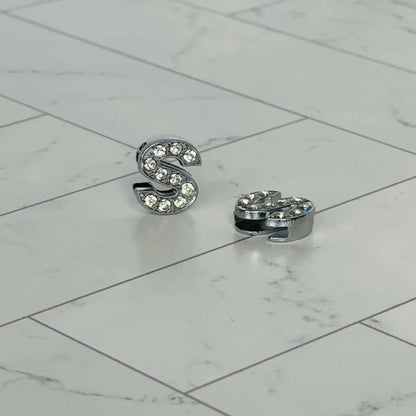 Pavé Letters -Silver Charms WEM Support (www.WEM.support)