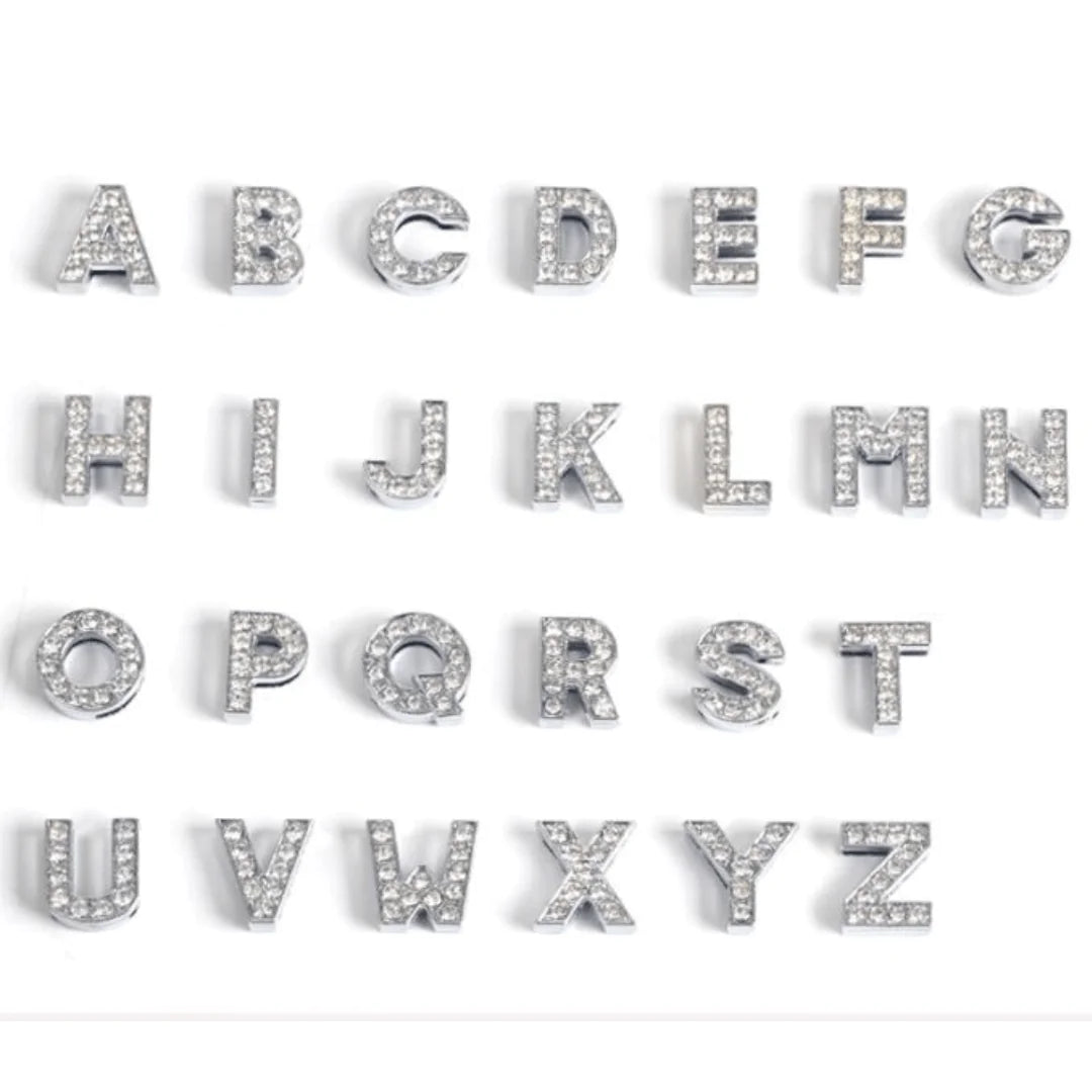 Pavé Letters -Silver Charms WEM Support (www.WEM.support)