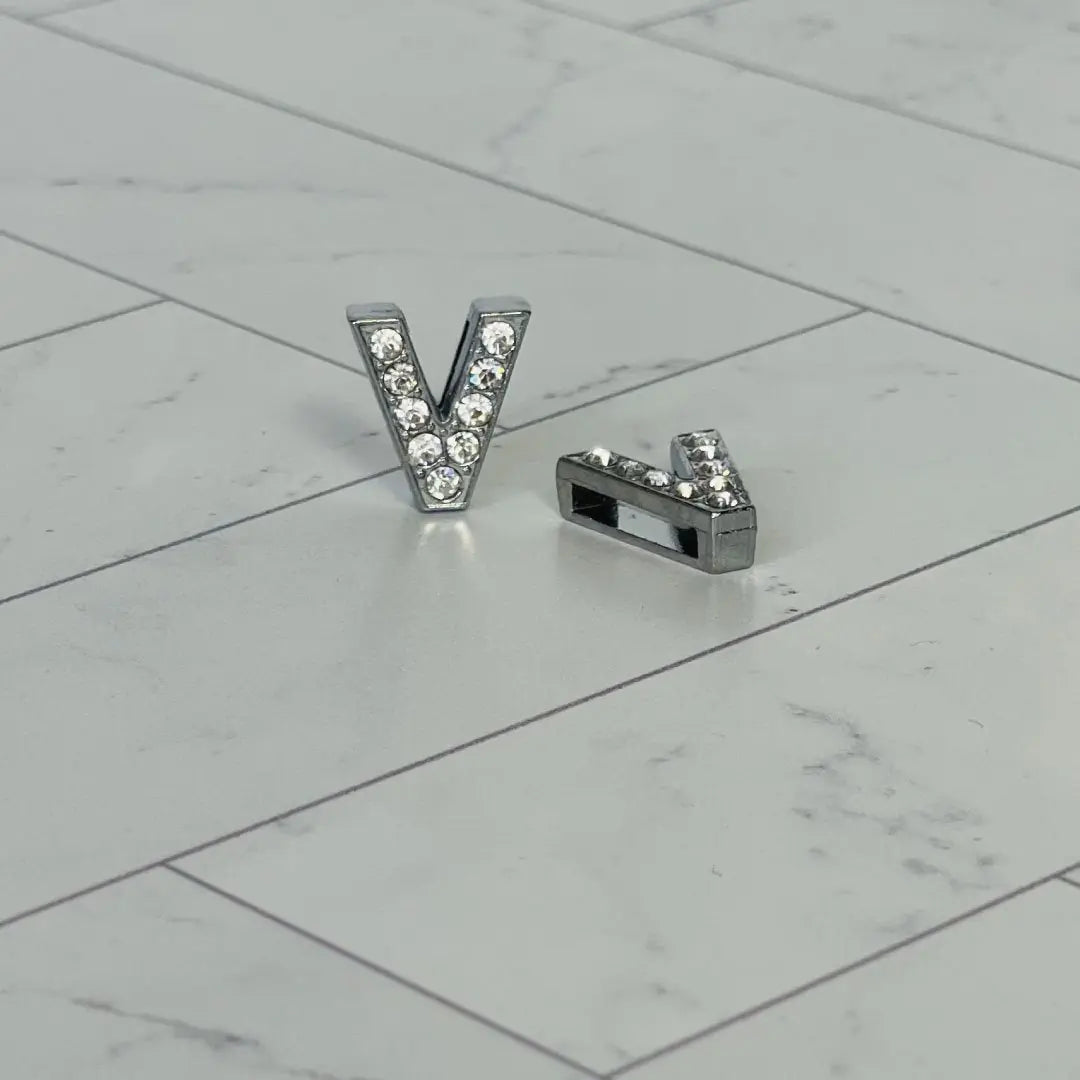 Pavé Letters -Silver Charms WEM Support (www.WEM.support)