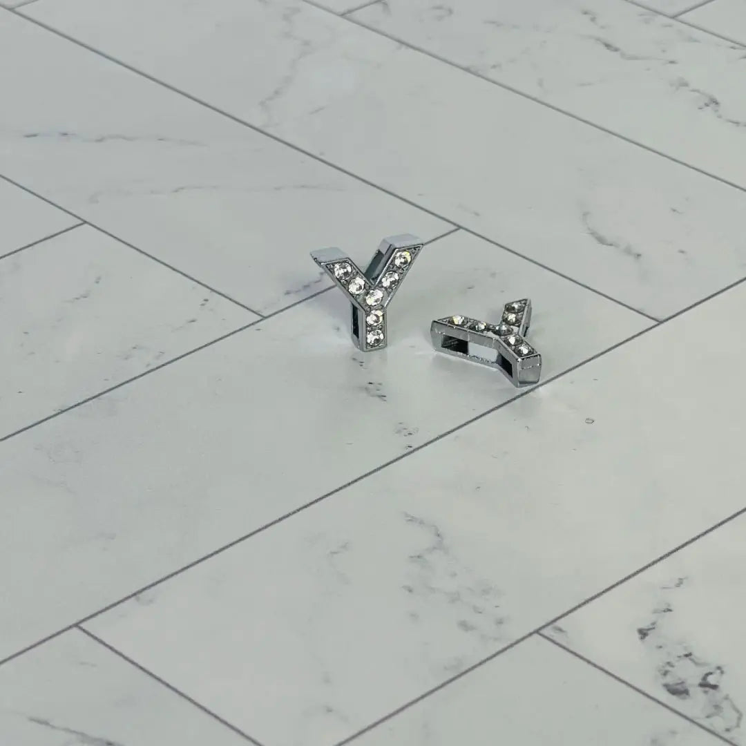 Pavé Letters -Silver Charms WEM Support (www.WEM.support)