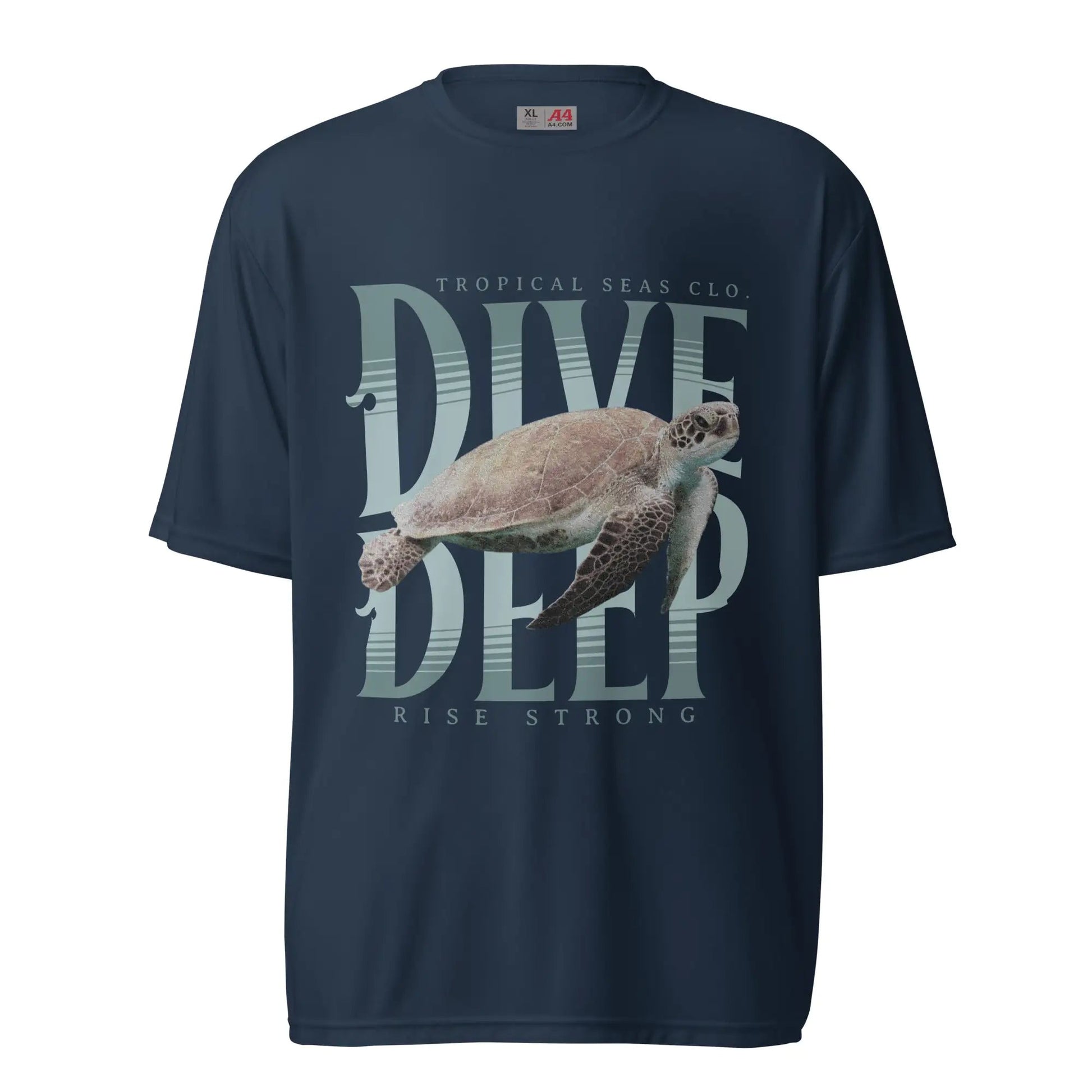 Dive Deep Sea Turtle Performance T-shirt WEM Support (www.WEM.support)