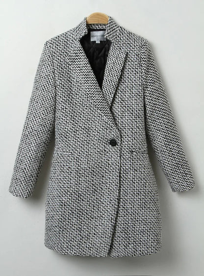 European Houndstooth Wool Coat WEM Support (www.WEM.support)