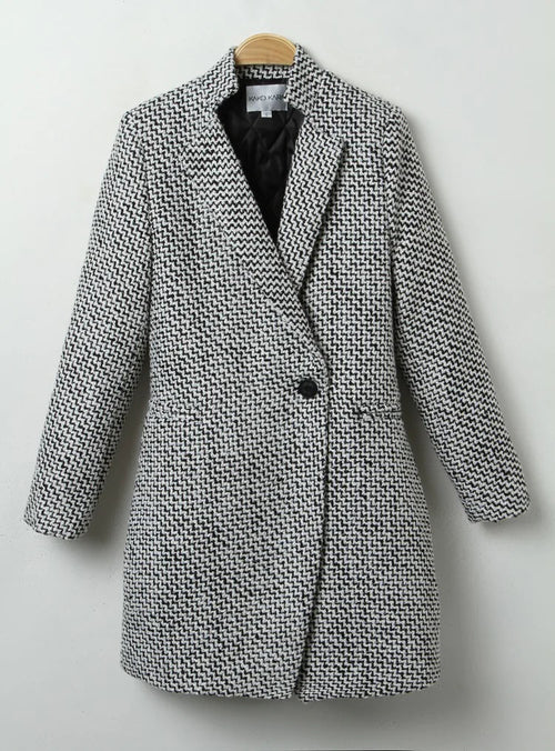 European Houndstooth Wool Coat WEM Support (www.WEM.support)