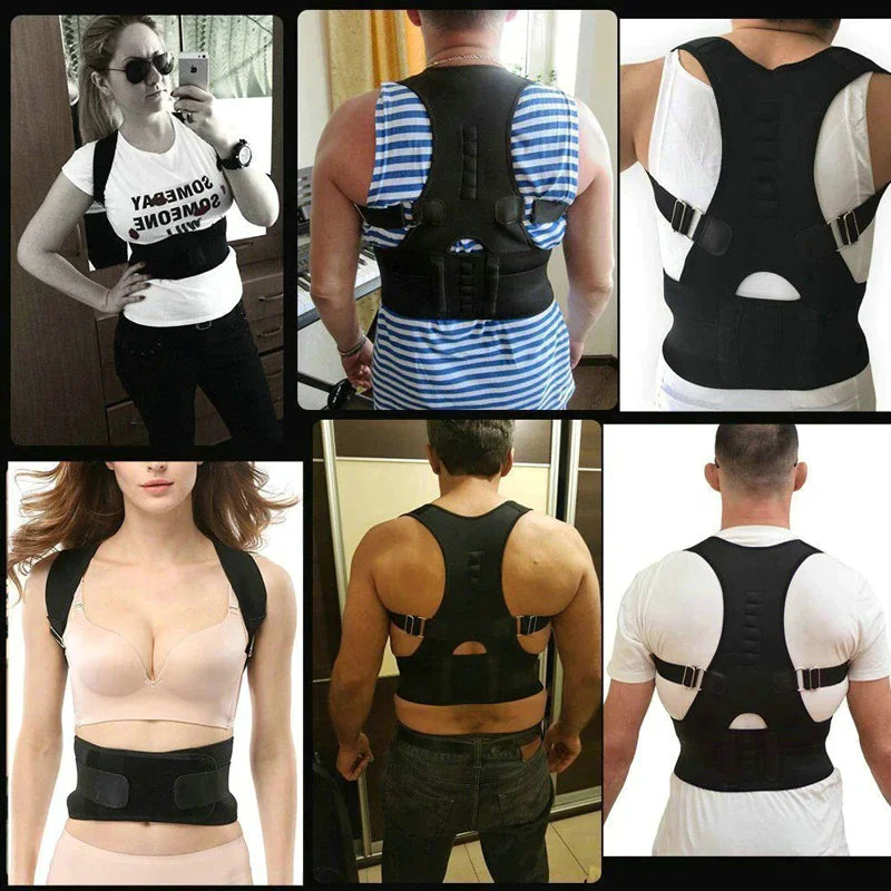 Posture Corrector Support Magnetic Back Shoulder Brace Belt Band For Men Women WEM Support (www.WEM.support)