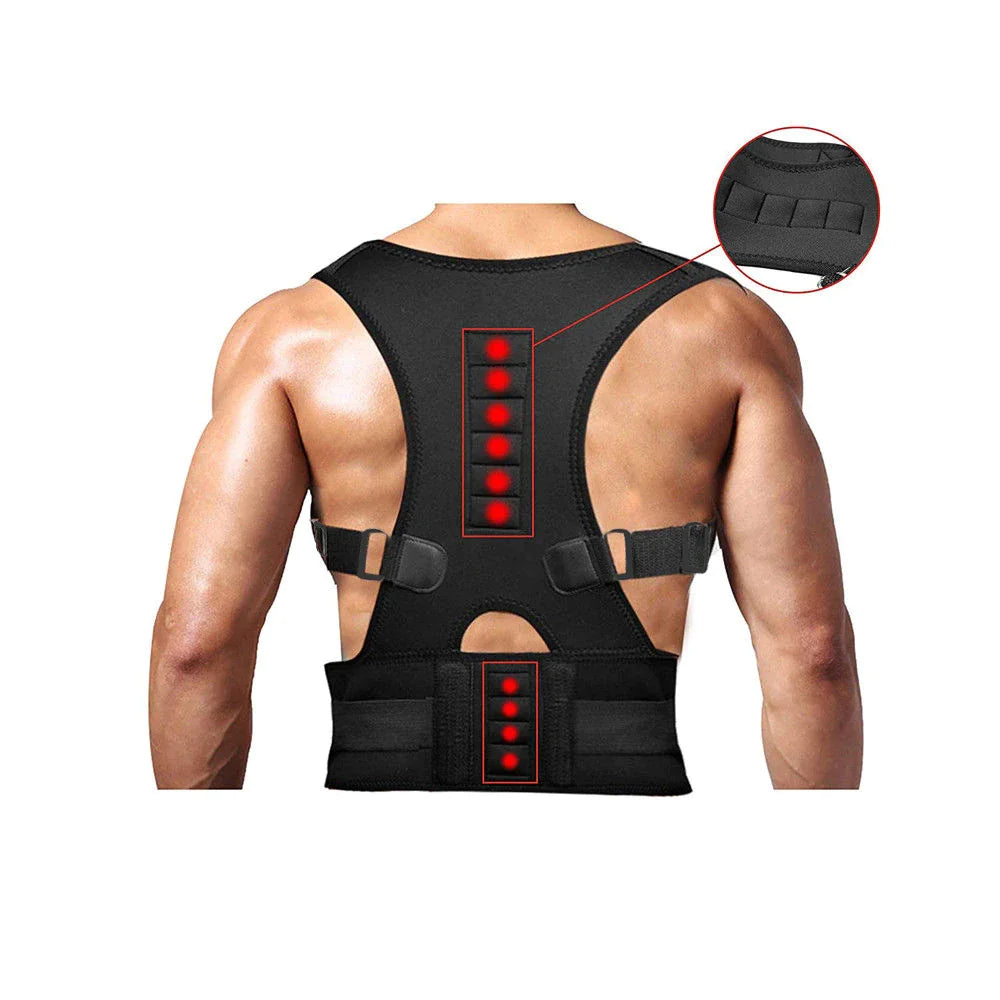 Posture Corrector Support Magnetic Back Shoulder Brace Belt Band For Men Women WEM Support (www.WEM.support)