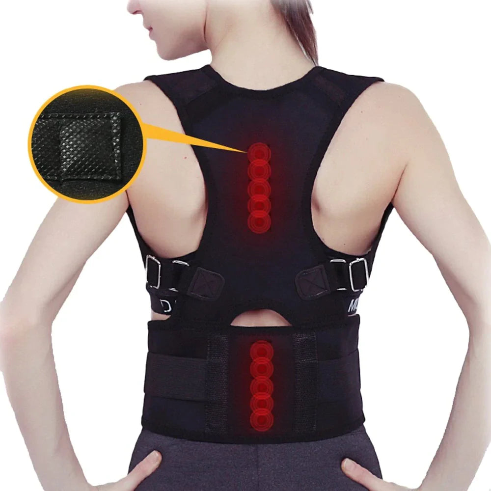 Posture Corrector Support Magnetic Back Shoulder Brace Belt Band For Men Women WEM Support (www.WEM.support)