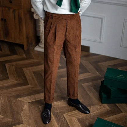 Corduroy Straight High Waist Casual Pants Men WEM Support (www.WEM.support)