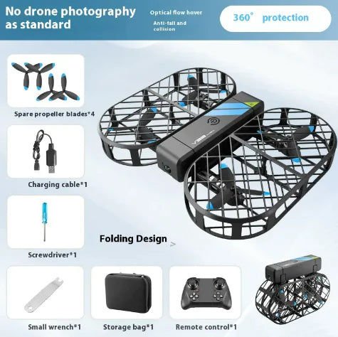 Foldable UAV with Fully Enclosed Mesh WEM Support (www.WEM.support)