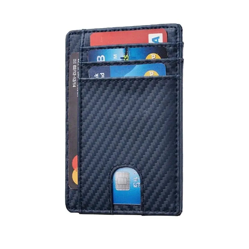 Mens Leather Slim Wallet Credit Card Holder RFID Blocking Pocket ID Money PU USA WEM Support (www.WEM.support)