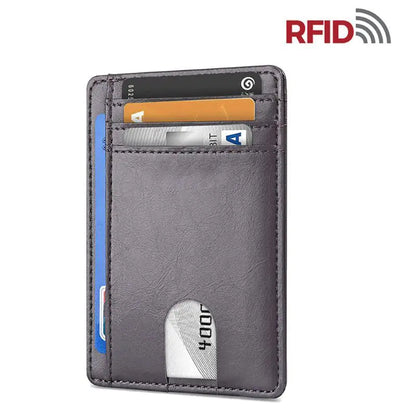 Mens Leather Slim Wallet Credit Card Holder RFID Blocking Pocket ID Money PU USA WEM Support (www.WEM.support)
