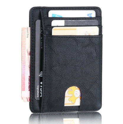 Mens Leather Slim Wallet Credit Card Holder RFID Blocking Pocket ID Money PU USA WEM Support (www.WEM.support)