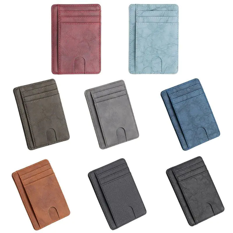Mens Leather Slim Wallet Credit Card Holder RFID Blocking Pocket ID Money PU USA WEM Support (www.WEM.support)