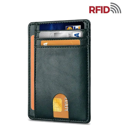 Mens Leather Slim Wallet Credit Card Holder RFID Blocking Pocket ID Money PU USA WEM Support (www.WEM.support)