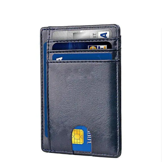 Mens Leather Slim Wallet Credit Card Holder RFID Blocking Pocket ID Money PU USA WEM Support (www.WEM.support)