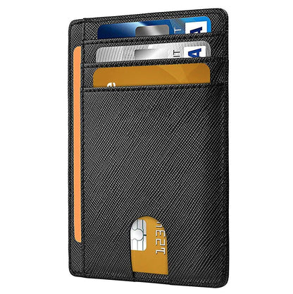 Mens Leather Slim Wallet Credit Card Holder RFID Blocking Pocket ID Money PU USA WEM Support (www.WEM.support)