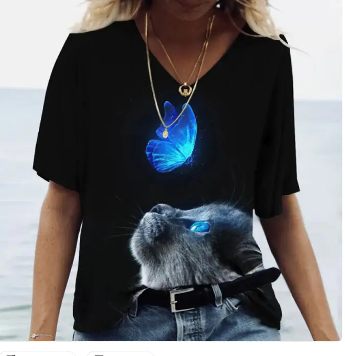 Cat Pattern Tshirt WEM Support (www.WEM.support)