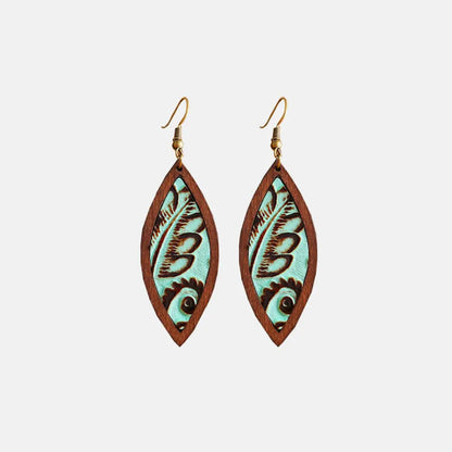 Geometrical Shape Wooden Dangle Earrings WEM Support (www.WEM.support)