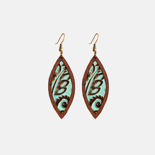 Geometrical Shape Wooden Dangle Earrings WEM Support (www.WEM.support)