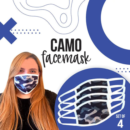 Camo Face Masks -Individual or Set of 4 WEM Support (www.WEM.support)