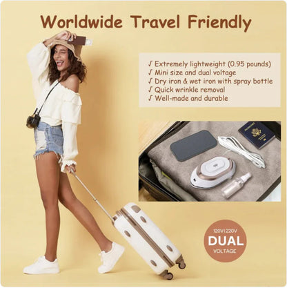 Newbealer Dual Voltage Travel Iron - Lightweight, 120V/220V WEM Support (www.WEM.support)