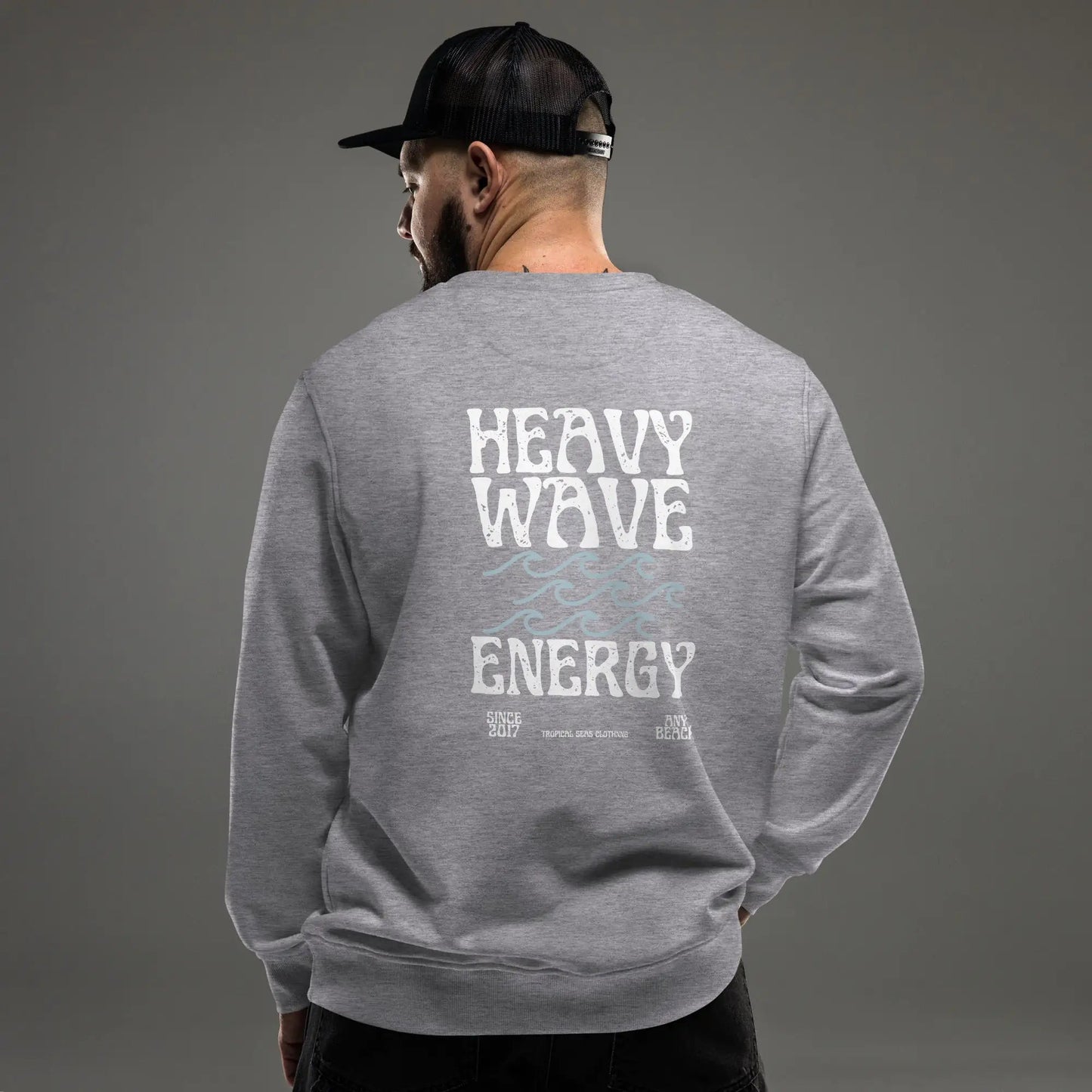 Men's Heavy Wave Energy Organic Sweatshirt WEM Support (www.WEM.support)