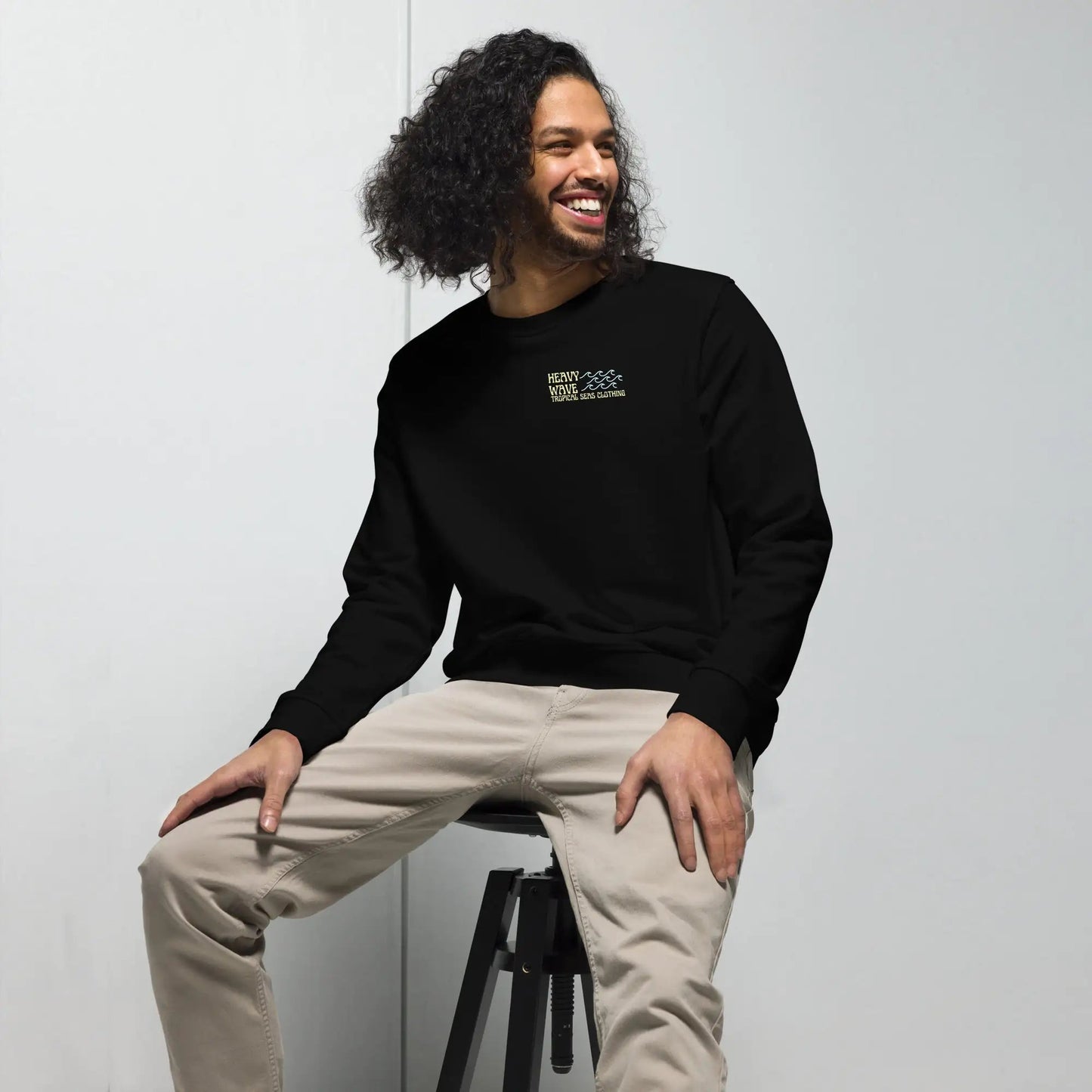 Men's Heavy Wave Energy Organic Sweatshirt WEM Support (www.WEM.support)