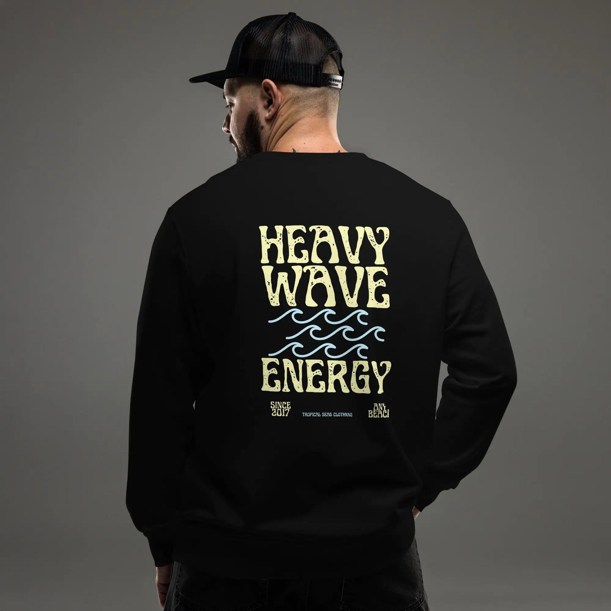 Men's Heavy Wave Energy Organic Sweatshirt WEM Support (www.WEM.support)