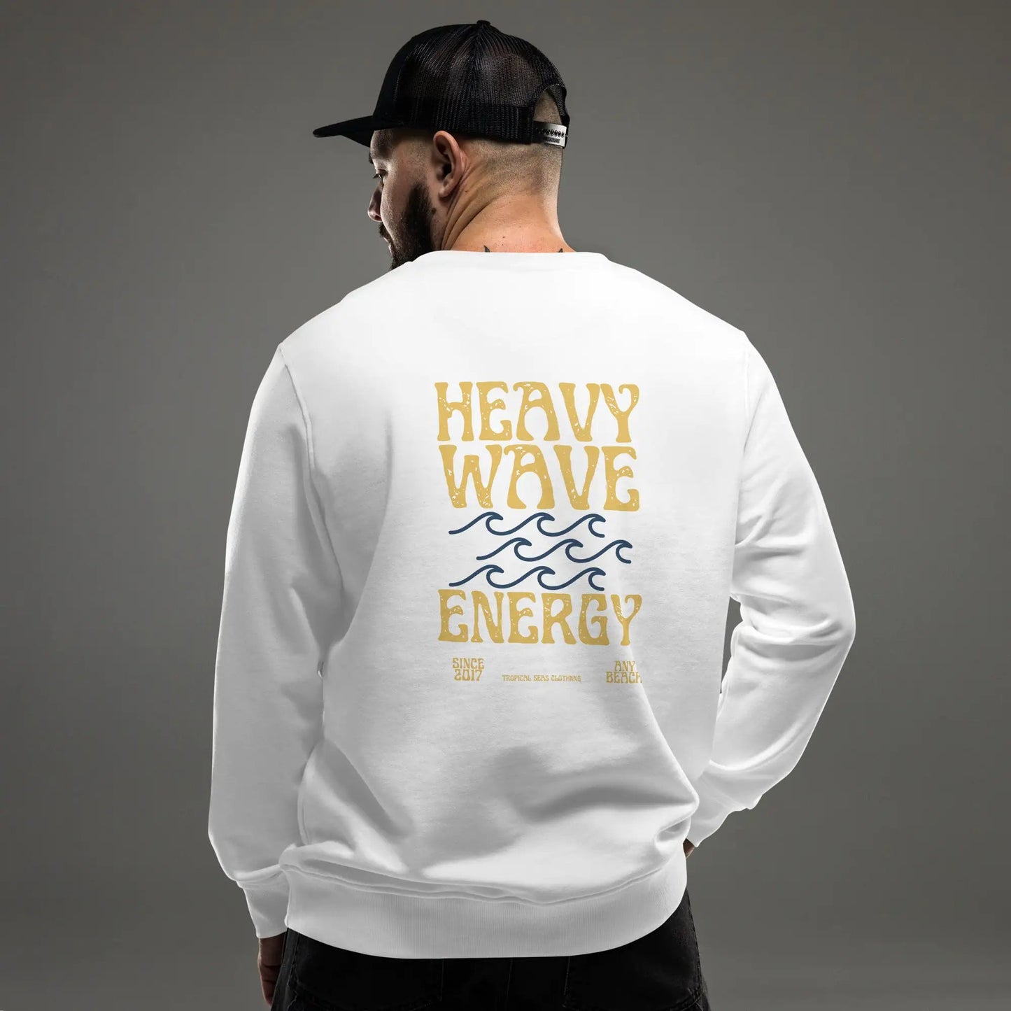 Men's Heavy Wave Energy Organic Sweatshirt WEM Support (www.WEM.support)